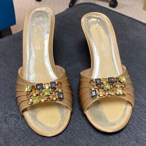 Caparros Gold Embellished Mules